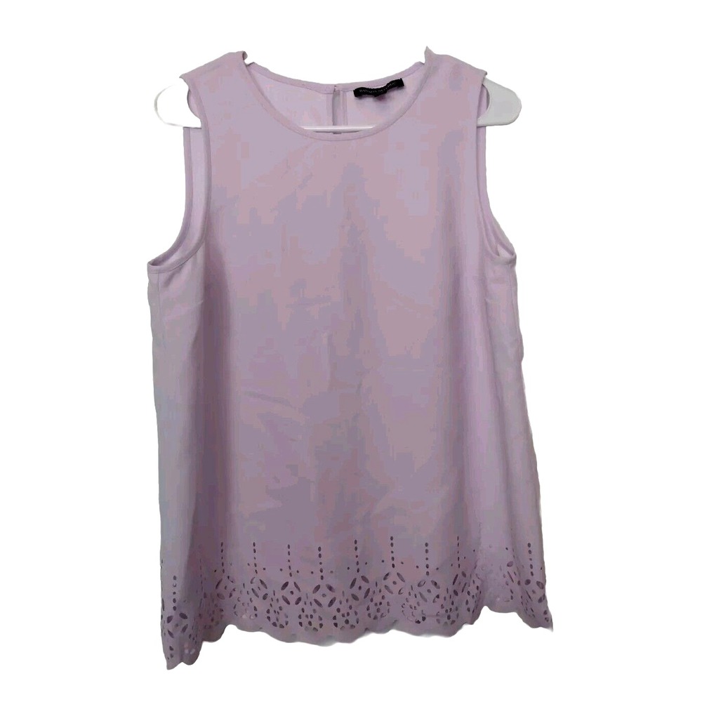 Banana Republic Tank Top Womens M Purple Keyhole Back Cutout Hem Sleeveless